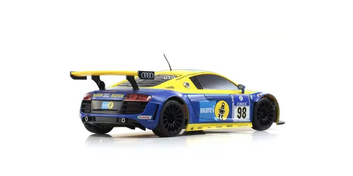 MINI-Z Racer MR-04 RWD Audi R8 LMS Phoenix Racing NBR 2010 #98 Blue Yellow Readyset RTR (Ready to Run) [KYOSHO] 32371BT - Image 3