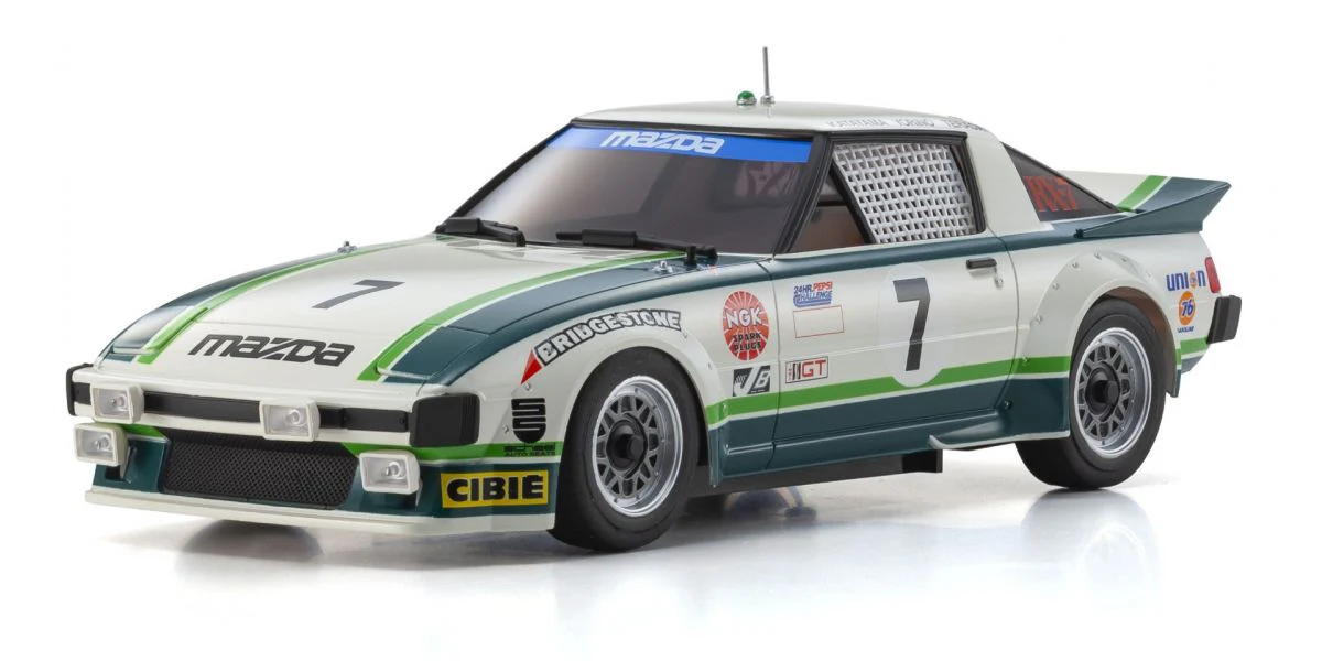 MINI-Z Racer MR-04 RWD Mazda Savanna RX7 (SA22C) 1979 Daytona GTU Class Winner No. 7 White Green Readyset RTR (Ready to Run) [KYOSHO] 32365GR - Image 2