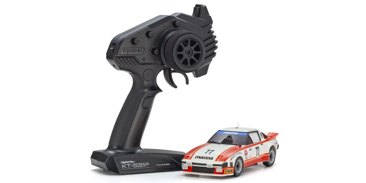 MINI-Z Racer MR-04 RWD Mazda Savanna RX7 (SA22C) 1979 Daytona GTU Class Winner No. 77 White RED Readyset RTR (Ready to Run) [KYOSHO] 32365R