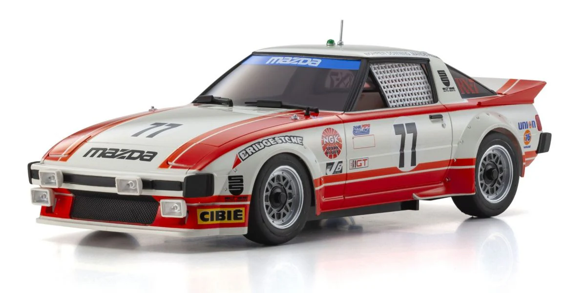 MINI-Z Racer MR-04 RWD Mazda Savanna RX7 (SA22C) 1979 Daytona GTU Class Winner No. 77 White RED Readyset RTR (Ready to Run) [KYOSHO] 32365R - Image 3