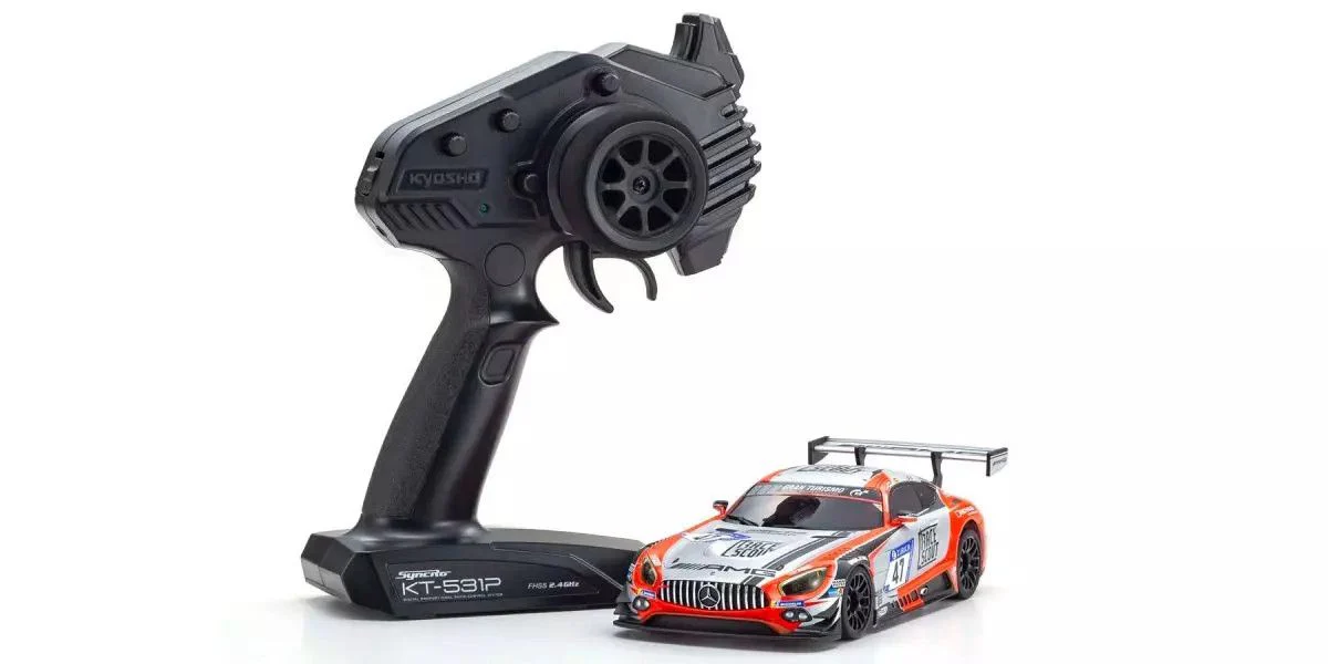 MINI-Z Racer MR-04 RWD Mercedes AMG GT3 No.47 24H Nurburgring 2018 Silver Red Readyset RTR (Ready to Run) [KYOSHO] 32367FRS