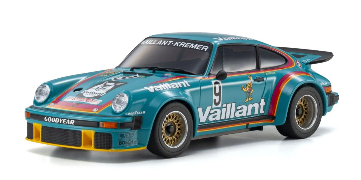 MINI-Z Racer MR-04 RWD Porsche 934 RSR Turbo 1976 Vaillant #9 Teal Readyset RTR (Ready to Run) [KYOSHO] 32368V - Image 2