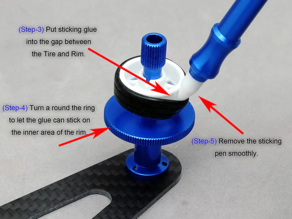Mini-Z Tire Sticking Tool Pen (Blue) for 1-28 Tire Glue [ARR] TL-004-BP - Image 2