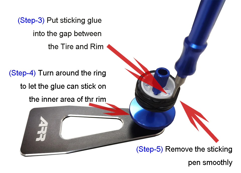 Mini-Z Tire Sticking Tool Pen (Titanium) with Stainless Steel Steeple for 1-28 Tire Glue [ARR] TL-016-TP - Image 2