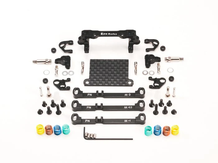 Mini-Z V4 MR03-PNR2.5W Double A-Arm Front Suspension (Black - Orange - Blue) [PN Racing] MR3080