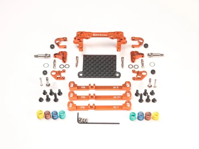 Mini-Z V4 MR03-PNR2.5W Double A-Arm Front Suspension (Black - Orange - Blue) [PN Racing] MR3080 - Image 3