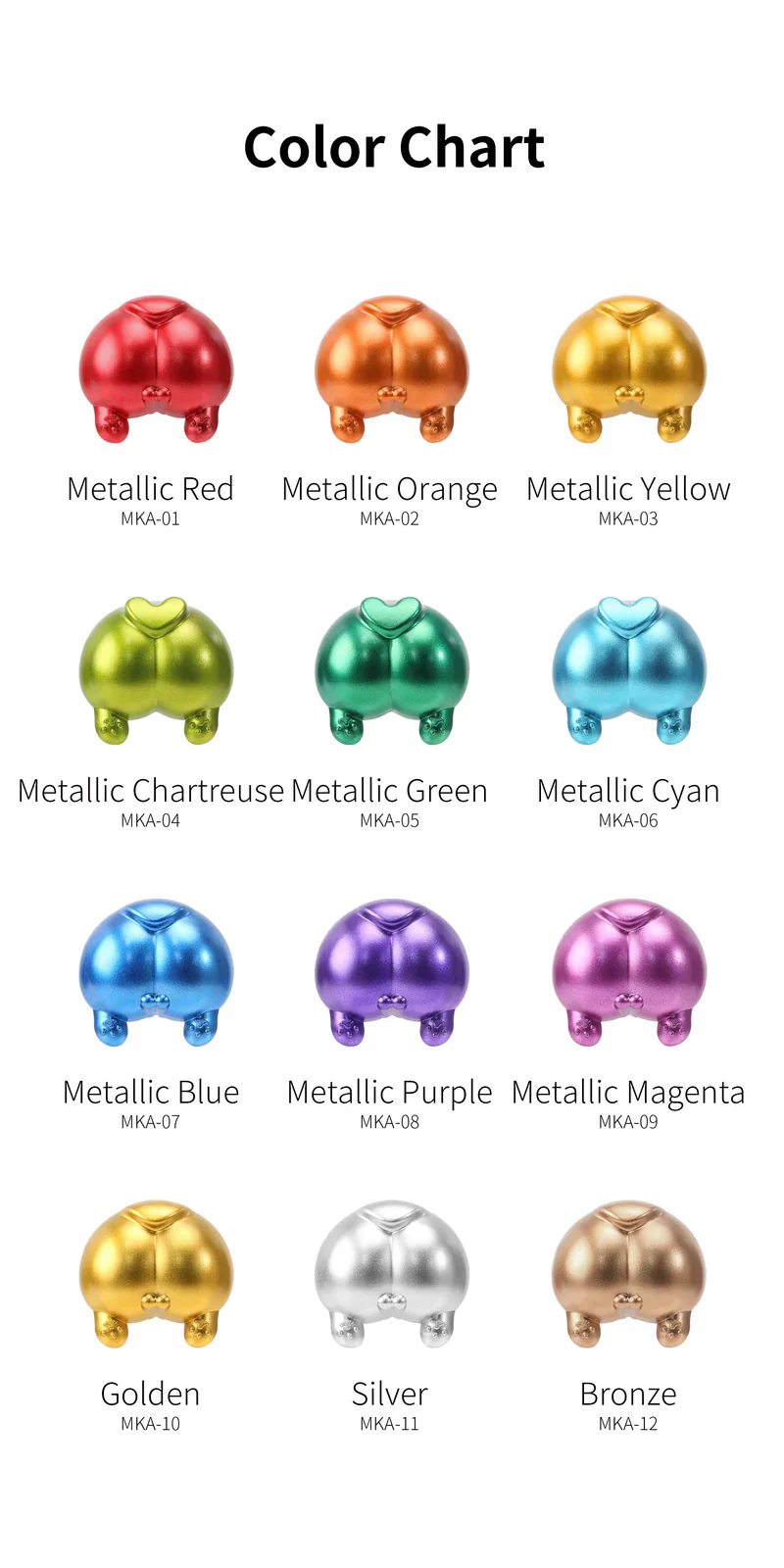 MKA Super Metallic Markers (12 Colors) Detailing Hobby Model Paint Markers [DSPIAE] MKA Series