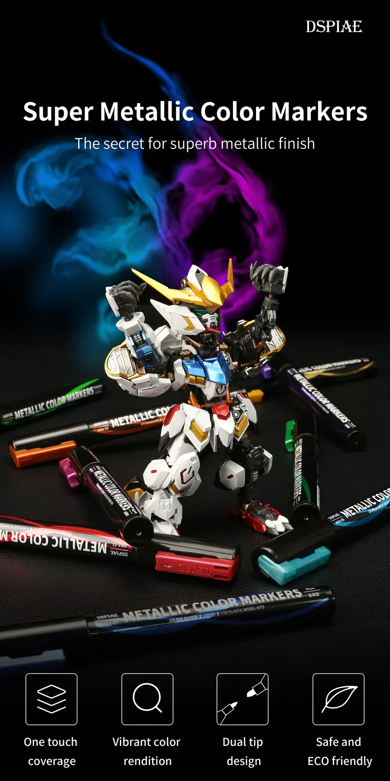 MKA Super Metallic Markers (12 Colors) Detailing Hobby Model Paint Markers [DSPIAE] MKA Series - Image 4