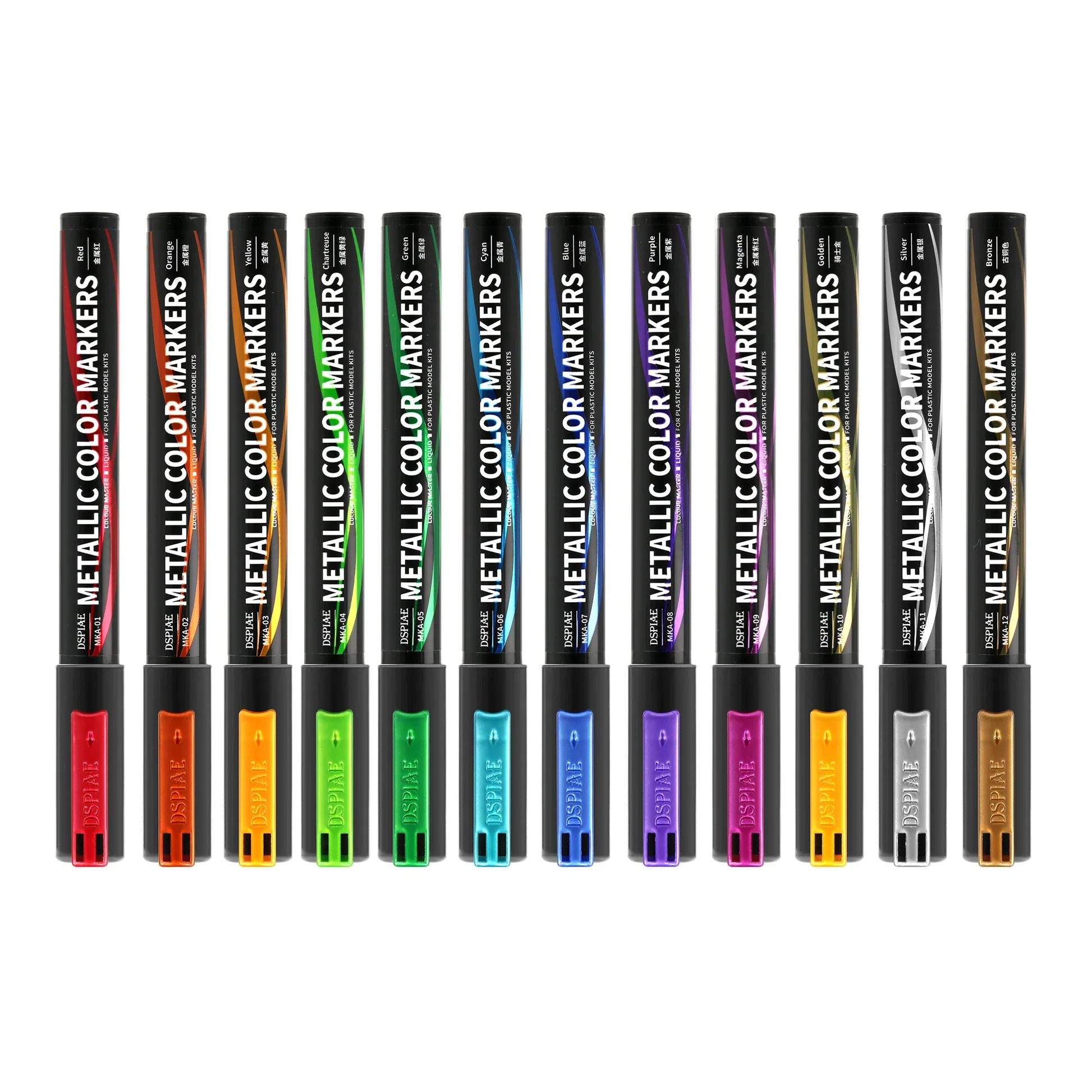 MKA Super Metallic Markers (12 Colors) Detailing Hobby Model Paint Markers [DSPIAE] MKA Series - Image 5