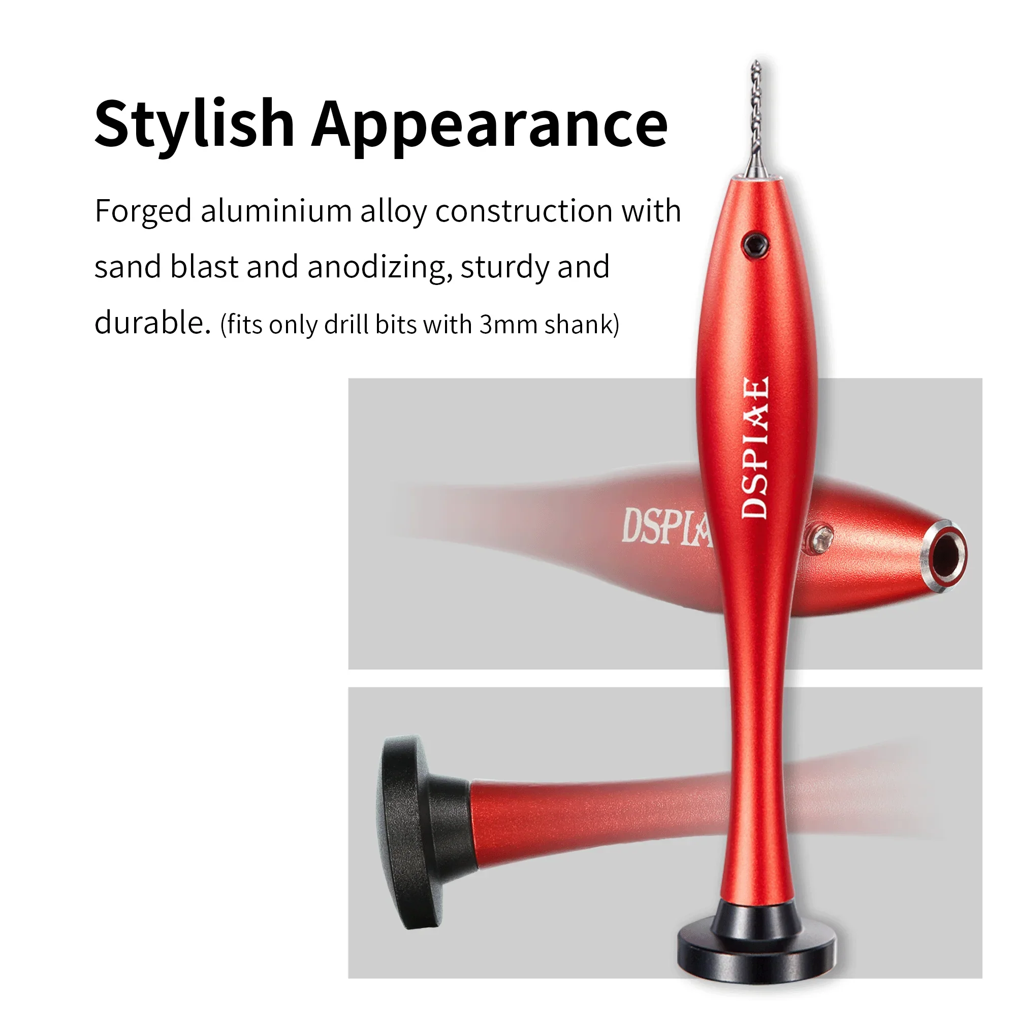 Model Metal Hand Drill Holder with 0.3~1.2mm Tungsten Drill Bits Set [DSPIAE] AT-HD - Image 2