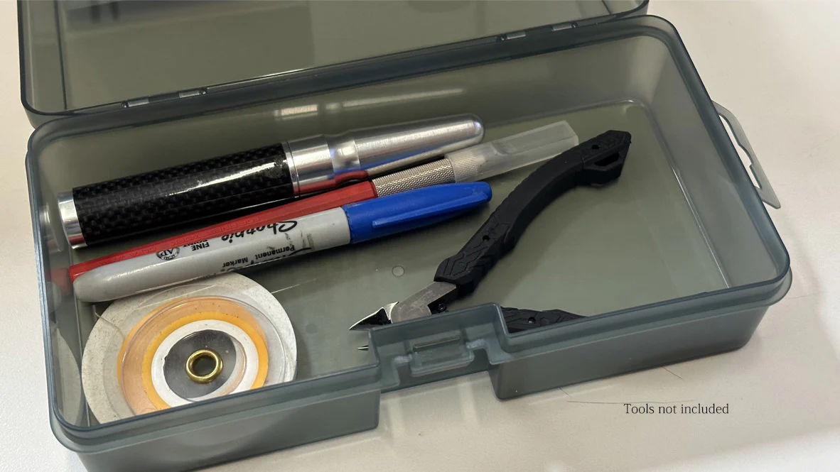 Multi Utility Case - SMOKE Meguro Parts Box 8" x 4.5" - (214 X 118 X 45mm) Made in Japan [Meiho] VS-908 - Image 2