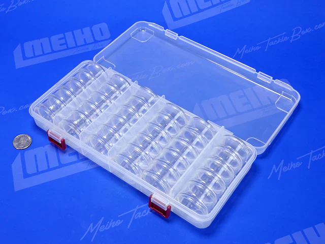 Multi Utility Case with Round Stacker 6 Rows (30) Cases Organizer Parts Box 10" - (275 x 131 x 45 mm) Made in Japan [Meiho] Stacker 6P Case - Image 3