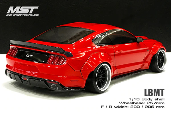 Mustang GT RTR 5.0 LBMT Widebody 200-206mm 1-10 Drift Body [MST] 720017 - Image 2
