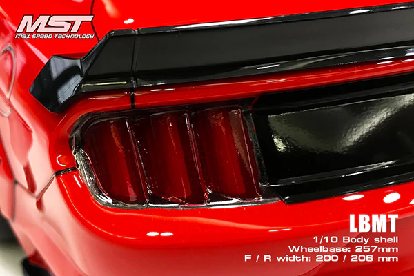 Mustang GT RTR 5.0 LBMT Widebody 200-206mm 1-10 Drift Body [MST] 720017 - Image 4