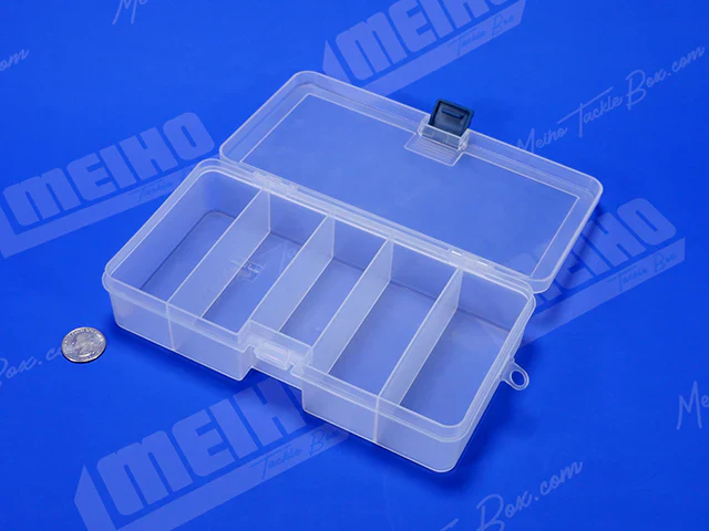 N-LL Multi Utility Case 5 Slot - Clear Parts Box 8"  Made in Japan [Meiho] 4963189903646 - Image 2