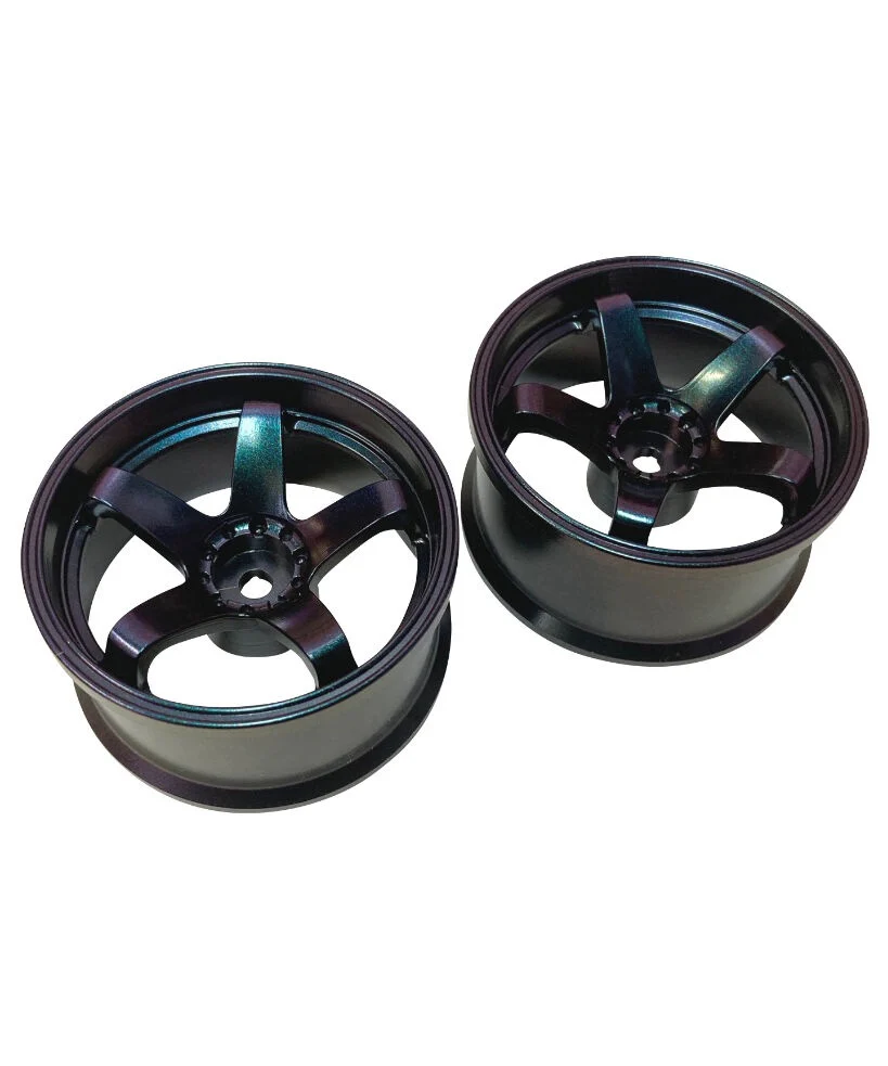 N Model Ver III 5 Spoke Concave Wheels (Maziora) Purple/Green Iridescent 5mm 6mm 8MM [Topline RC] TDW-082MJ TDW-062MJ TDW-052MJ