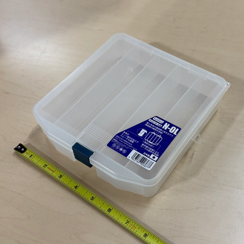 L-OL 5 SLOT Multi Utility Case - Clear Parts Box 7"  Made in Japan [Meiho] N-OL 4963189903677
