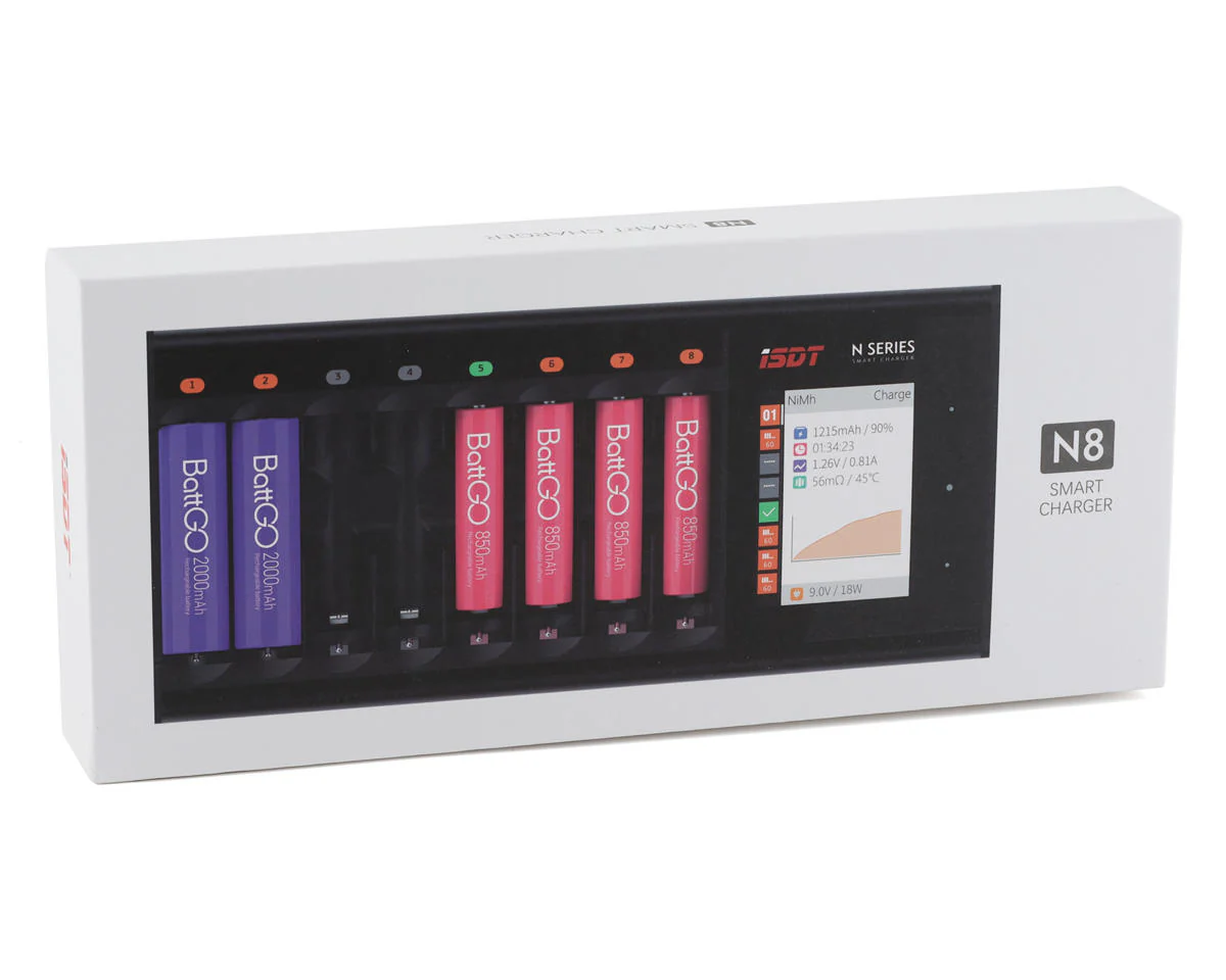N8 N-Series AAA / AA Charger (8 Port) NIMH NIZN NICD LI-ION LiFe LiHV [ISDT] ISDT-N8 - Image 2