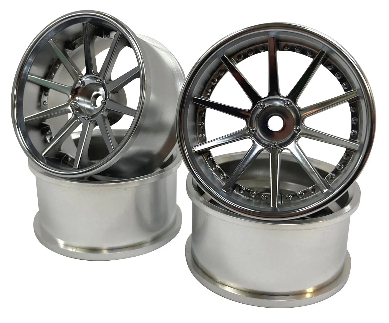 NF Multi Spoke MATTE CHROME 6mm - 8mm 1-10 RC RIMS 26MM WIDE [Topline] EW-0306MC EW-0308MC - Image 2