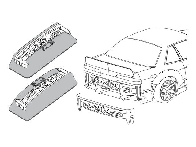 Nissan Silvia S13 Coupe (240sx) Rear Core Support Bumperless [ABC Hobby - Addiction RC] 66729 - Image 5
