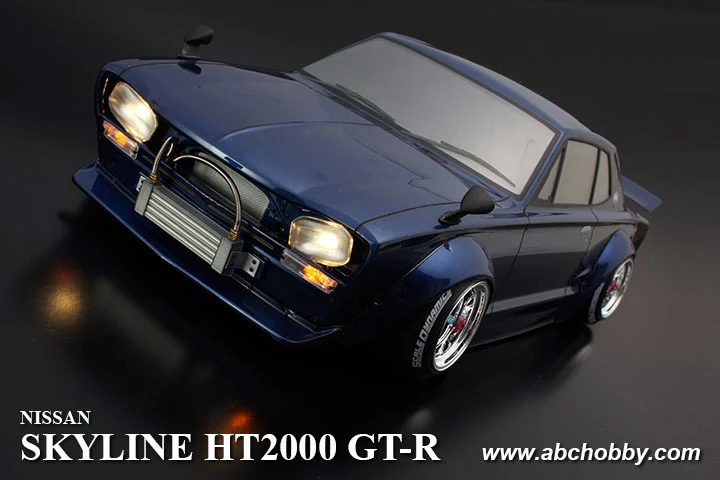 Nissan Skyline GT-R (Hakosuka) + Racing Over Fender Kit and Headlight Conversion - 1-10 Body Set [ABC Hobby] 67163 - Image 3
