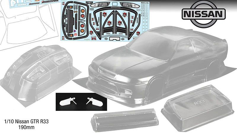 NISSAN SKYLINE GTR BNR33 R33 1-10 Body Shell [Quality RC] QRC-R33 - Image 2