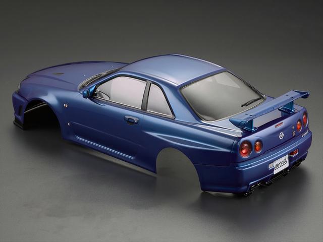 Nissan Skyline GTR R34 1-10 Body Set (w- Wing, Mirrors, Buckets) CLEAR [Killerbody] 48626 - Image 6