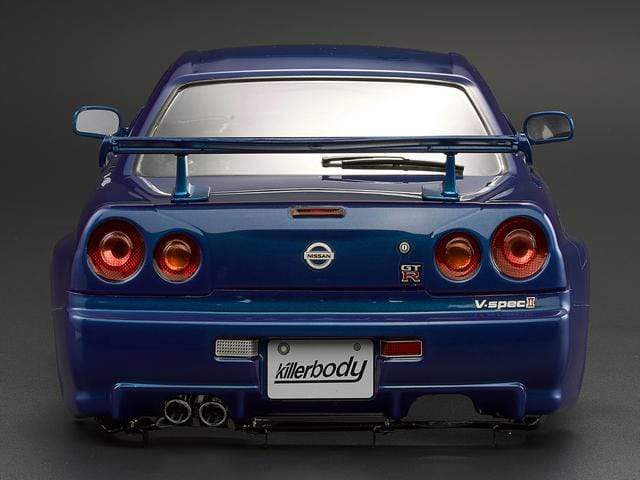 Nissan Skyline GTR R34 1-10 Body Set (w- Wing, Mirrors, Buckets) CLEAR [Killerbody] 48626 - Image 7