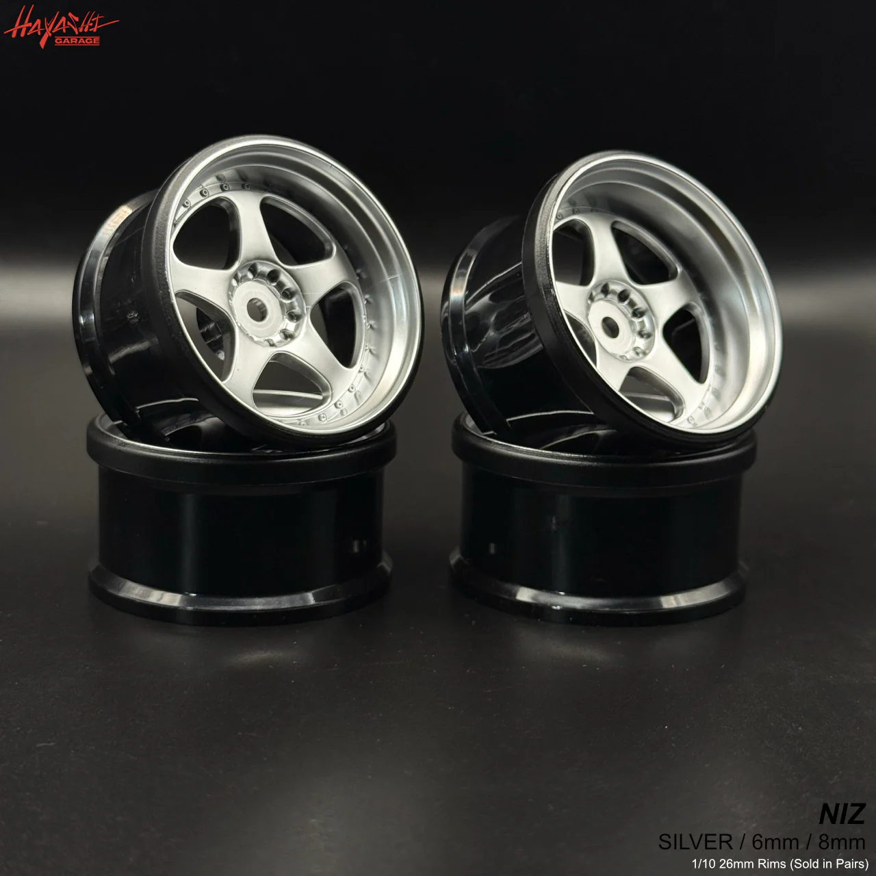 NIZ 5-Star Multipiece Style 1-10 Rims (6mm / 8mm) White Gold Silver [Hayashi Garage] - Image 8