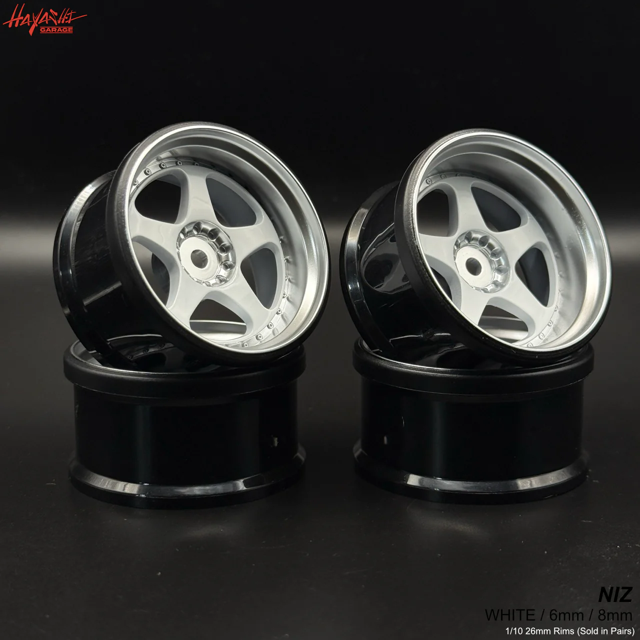 NIZ 5-Star Multipiece Style 1-10 Rims (6mm / 8mm) White Gold Silver [Hayashi Garage] - Image 9
