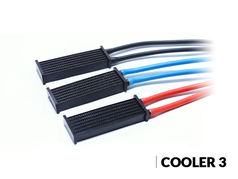 Oil Cooler Type-3 BLACK (Side Feed) 45mm x 15mm with 100mm Hoses [SRC] - Image 2