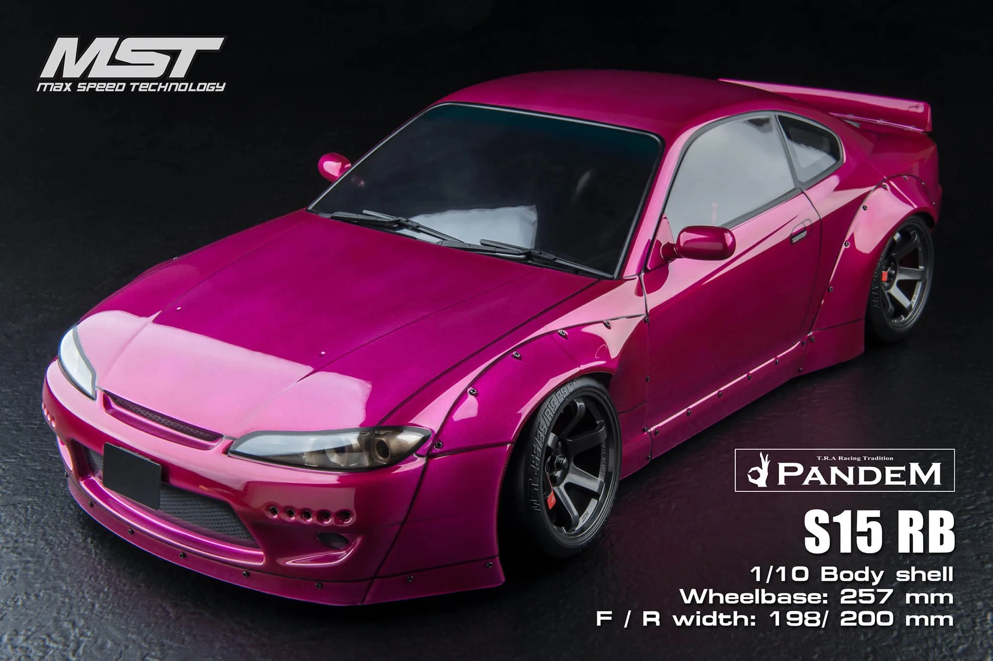 *PAINTED* Nissan Silvia S15 (Magenta) - Rocket Bunny 1-10 Body Set S15RB [MST] 720026M