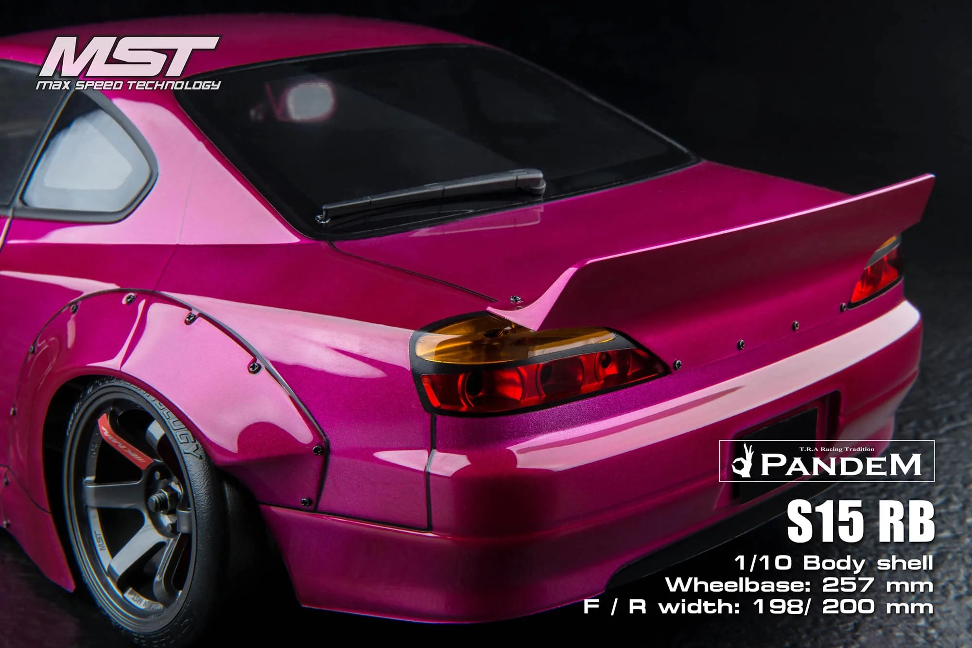 *PAINTED* Nissan Silvia S15 (Magenta) - Rocket Bunny 1-10 Body Set S15RB [MST] 720026M - Image 2