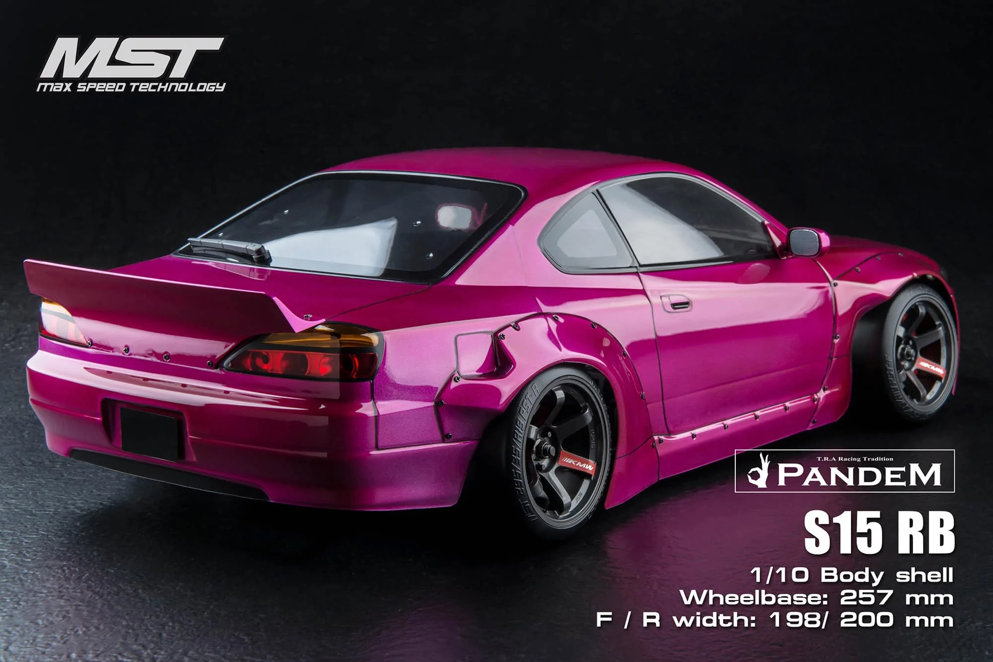 *PAINTED* Nissan Silvia S15 (Magenta) - Rocket Bunny 1-10 Body Set S15RB [MST] 720026M - Image 3