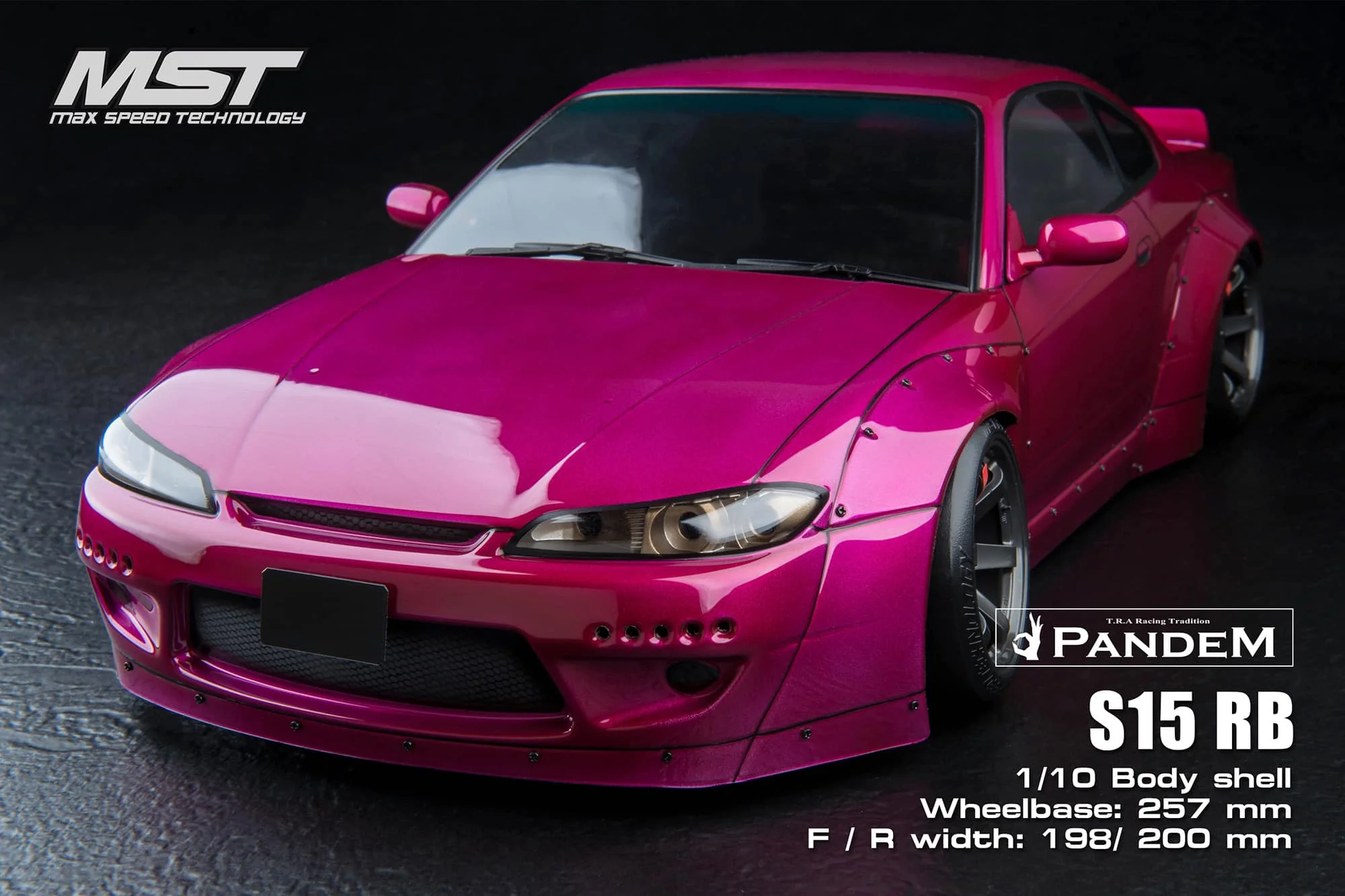 *PAINTED* Nissan Silvia S15 (Magenta) - Rocket Bunny 1-10 Body Set S15RB [MST] 720026M - Image 4