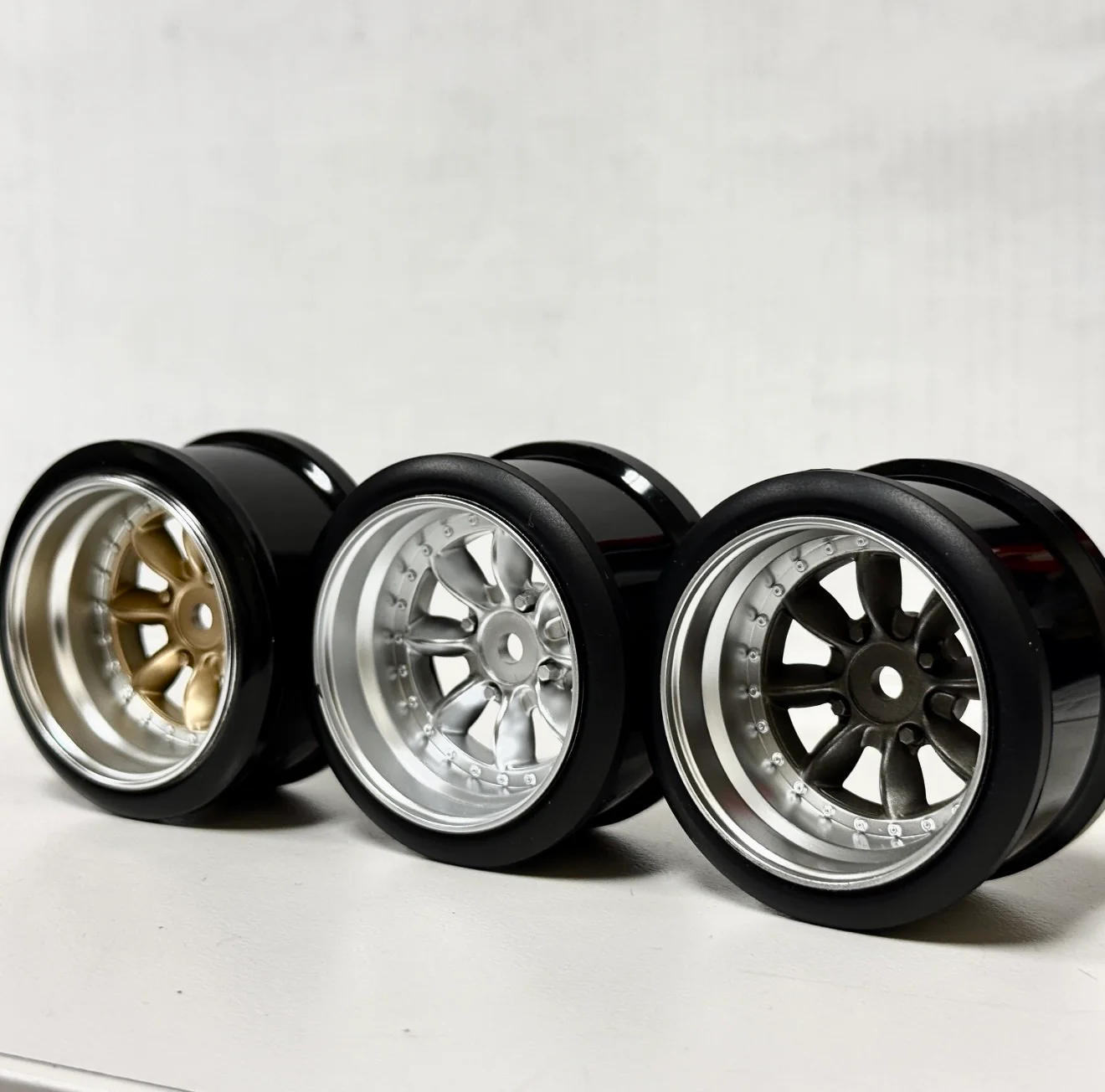 PANA 8-Spoke Style 1-10 Rims (6mm / 8mm) Gun Metal Gold Silver [Hayashi Garage] - Image 3