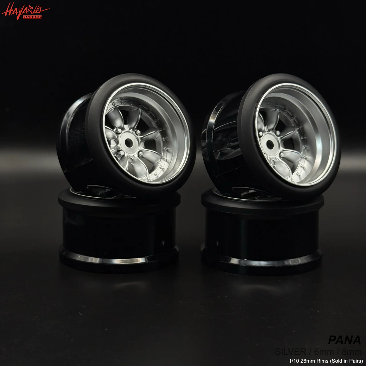PANA 8-Spoke Style 1-10 Rims (6mm / 8mm) Gun Metal Gold Silver [Hayashi Garage] - Image 8