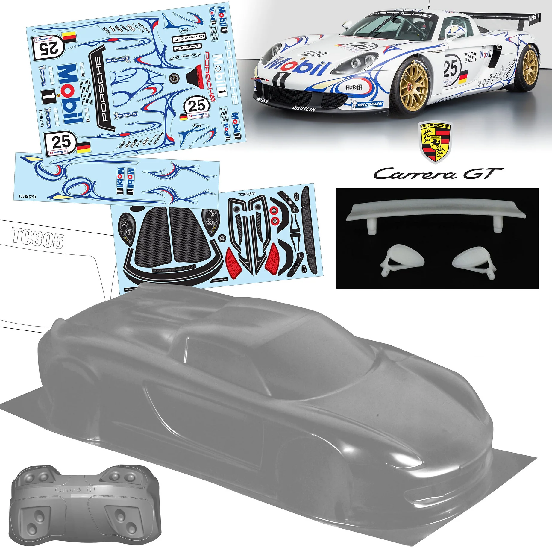 Porsche Carrera GT 1-10 Body Shell [Quality RC] QRC-305 - Image 2