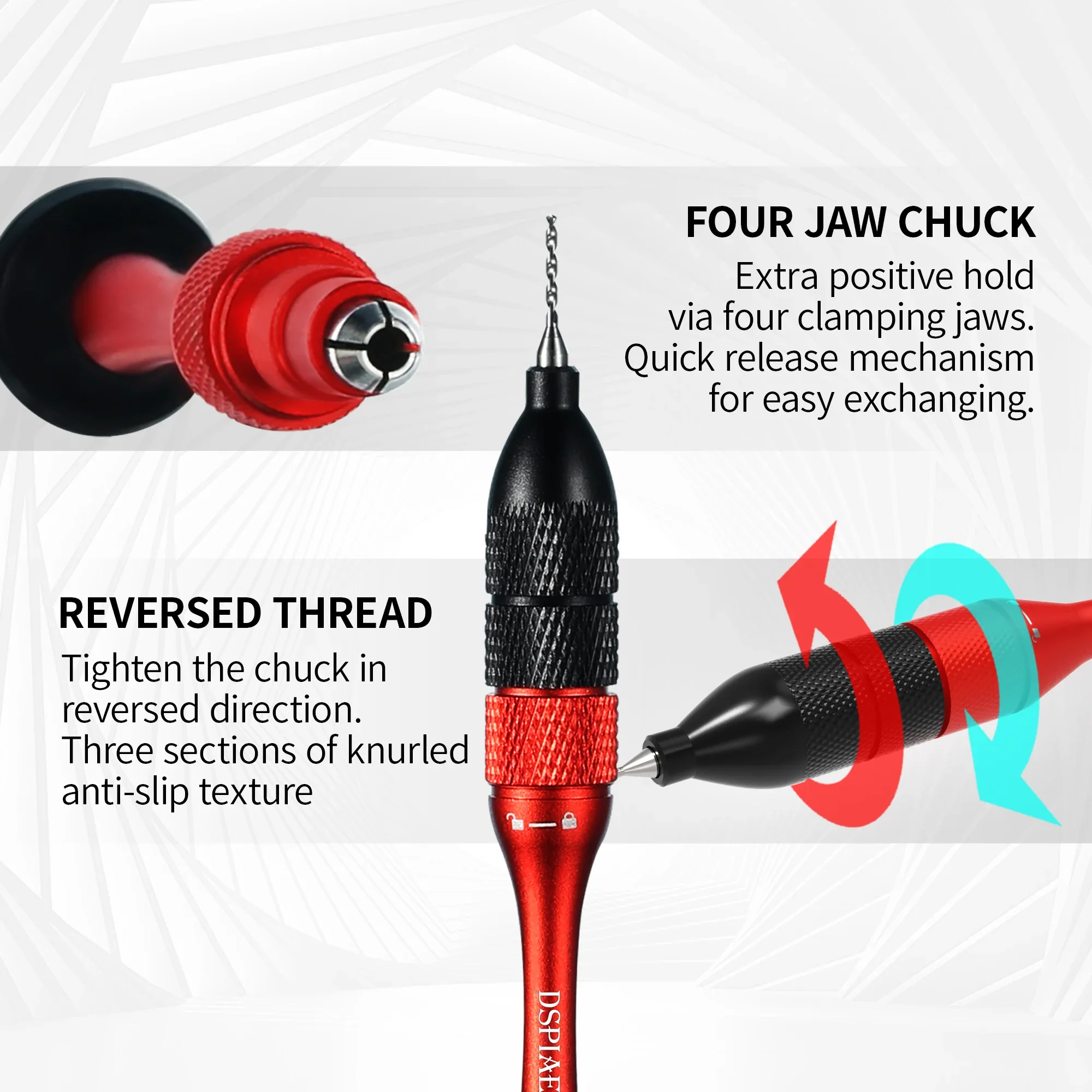 Precision Aluminum Alloy Hand Drill with Tungsten Drill Bits Set [DSPIAE] AT-SHD - Image 3