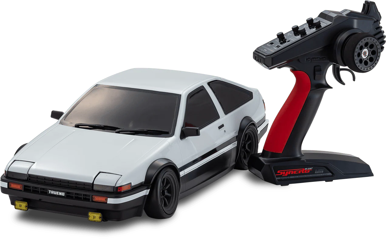 2WD Fazer FZD2 RTR - ReadySet AE86 White - Adjustable Wheelbase - Ready to Run RWD 1/10 Drift Car [Kyosho] 34501T1
