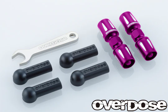 Aluminum Pushrod Turn Buckle for GALM - PURPLE RED BLACK [OVERDOSE] OD3871 OD3872 OD2423b - Image 2