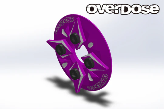 Counter Plate SPUR GEAR COVER - PURPLE RED BLACK [OVERDOSE] OD3851 OD3852 OD3853 - Image 3