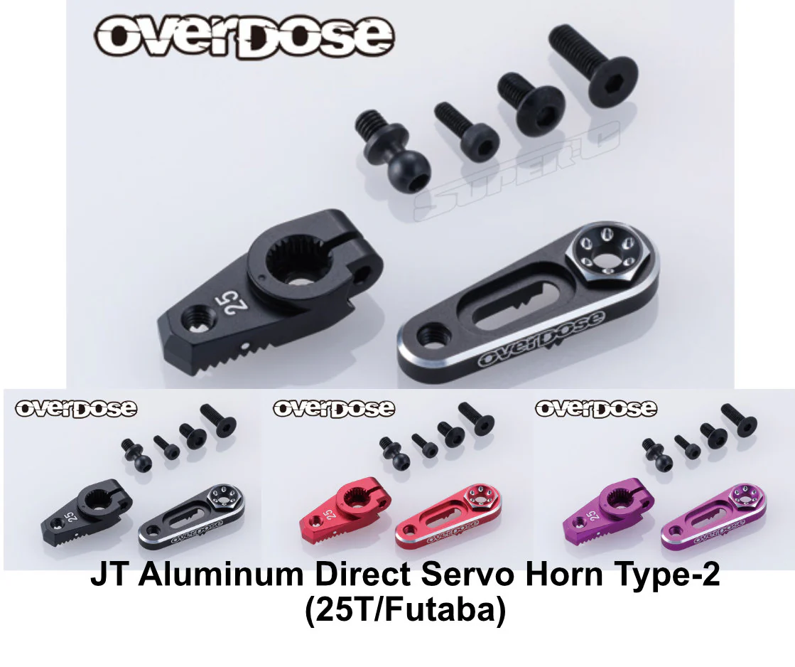 JT Aluminum Direct Servo Horn Type-2 (Futaba 25T) GALM - BLACK PURPLE RED [OVERDOSE] OD3887 OD3888 OD3889