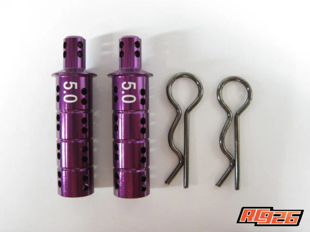 PURPLE Aluminum Adjustable Body Post for 5mm (set of 2) [RC926] KN-BP04PL