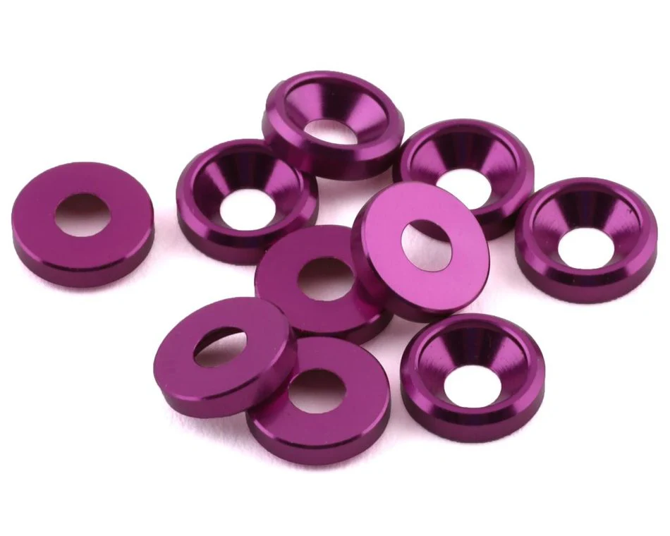 PURPLE Countersunk Washers Dish M3 (Anodized Aluminum) 10PACK [Scale Reflex] 830036