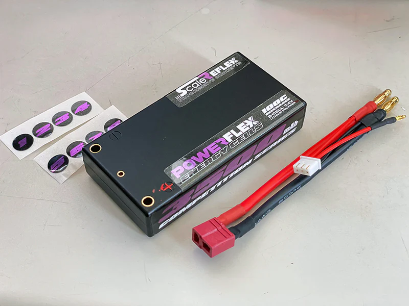 PURPLE - REFLEX SHORTY LIPO 7.4v 2S 3500mah 100C Ultra Slim Lightweight Battery (w Cable 4.0mm Bullet to Deans) - 136g - 18.5mm Thick - 3500 mah - Image 6