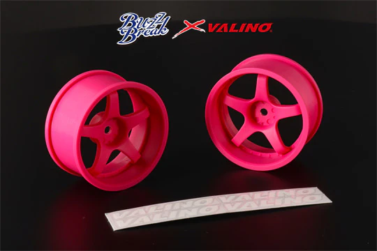 R-Spec Gokutan VALINO GV117D 26mm (7 offset - FLO PINK) (2 PACK) 1/10 Rims Wheel [Buzz Break x Overdose] BB-RW-009 - Image 2
