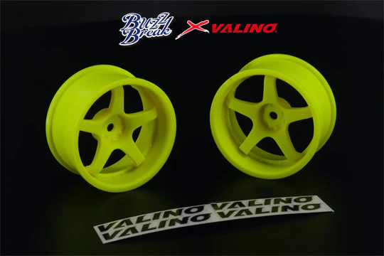 R-Spec Gokutan VALINO GV117D 26mm (7 offset - FLO GREEN) (2 PACK) 1/10 Rims Wheel [Buzz Break x Overdose] BB-RW-007 - Image 2