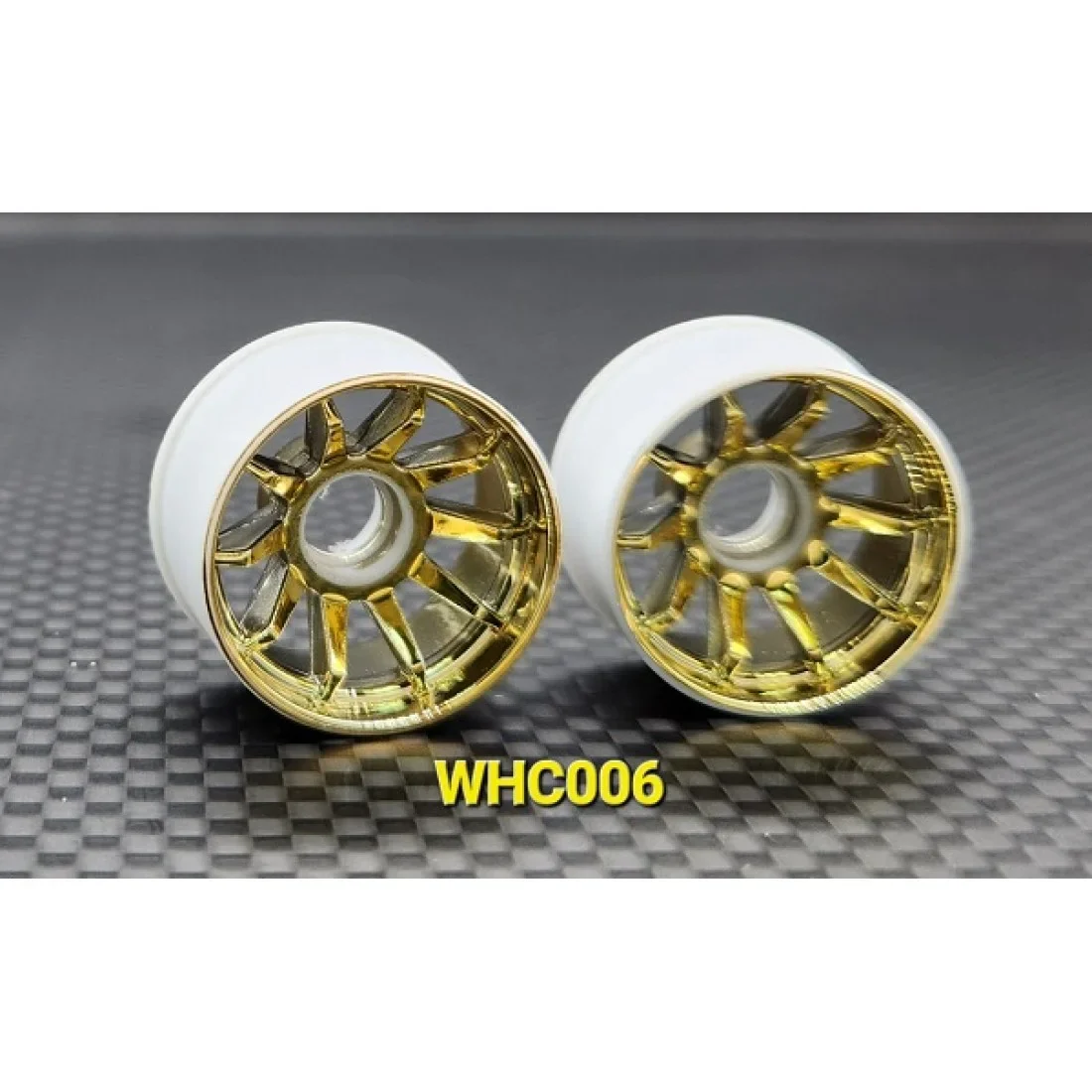 R10 2WD Machined - 10 Spoke Rims GOLD CHROME - RWD Rims for Mini-Z (8.5mm - 11mm) [GL Racing] WHC005-G - Image 2