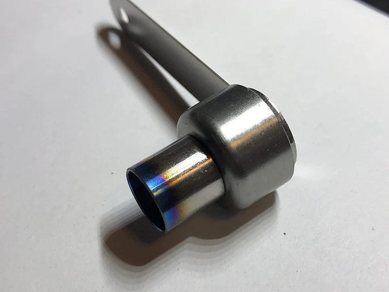 RACING MEDALLION - 10mm Titanium Burnt Tip (Straight Cut) - 17mm Muffler (Rounded Edge) EXHAUST [Usukani] 522a